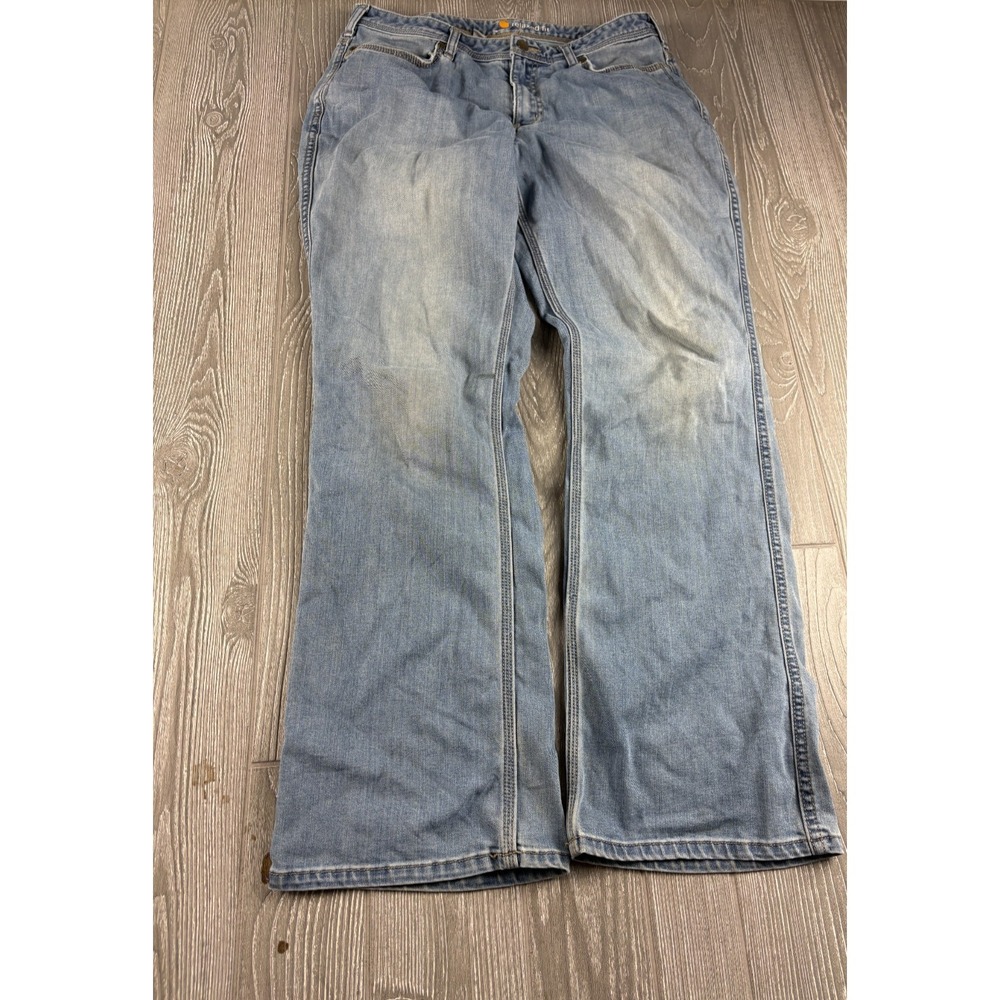 Carhartt Jeans Womens Bootcut Size 12 Tall Denim Blue Relaxed Fit Inseam 31